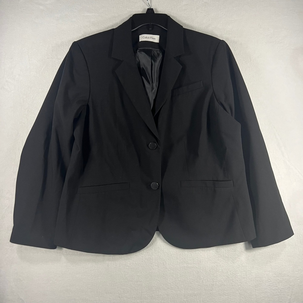 Calvin Klein Black Two Button Professional Blazer Jacket Women